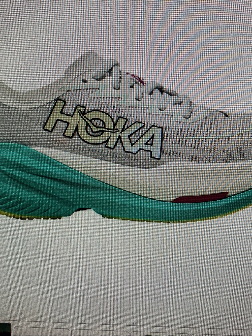 Hoka Women's White & Teal Athletic Running Shoe